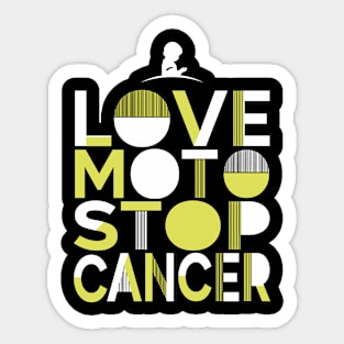 Love Moto Stop Cancer Sticker